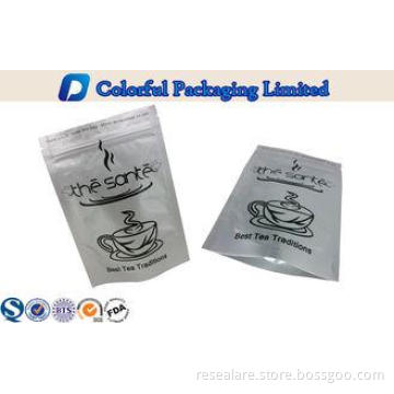 Stand Up Aluminum Lined Tea Packaging Bags With Colorful Pr